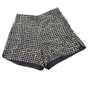 MADEWELL Silk Geo Print Neutral Gray Shorts A5526 High Rise with Pockets…